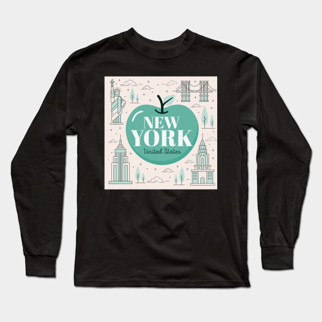 New York City Long Sleeve T-Shirt by timegraf